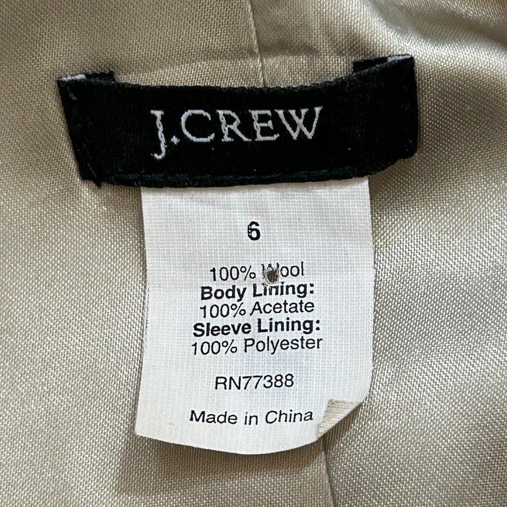 J.Crew Schoolboy Blazer Women 6 Gray Wool Gold Crest Button Jacket - Picture 4 of 14